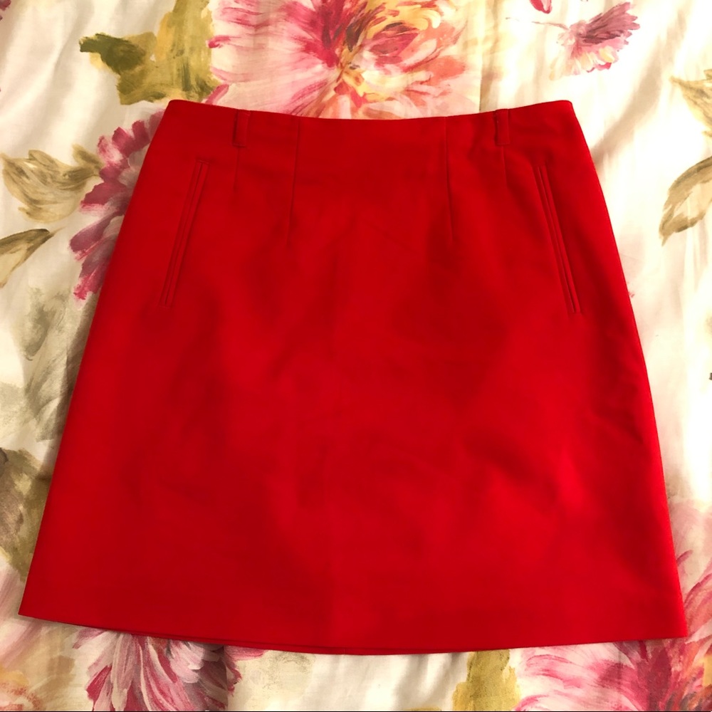 Bright Orange/Red Shorter Professional Skirt